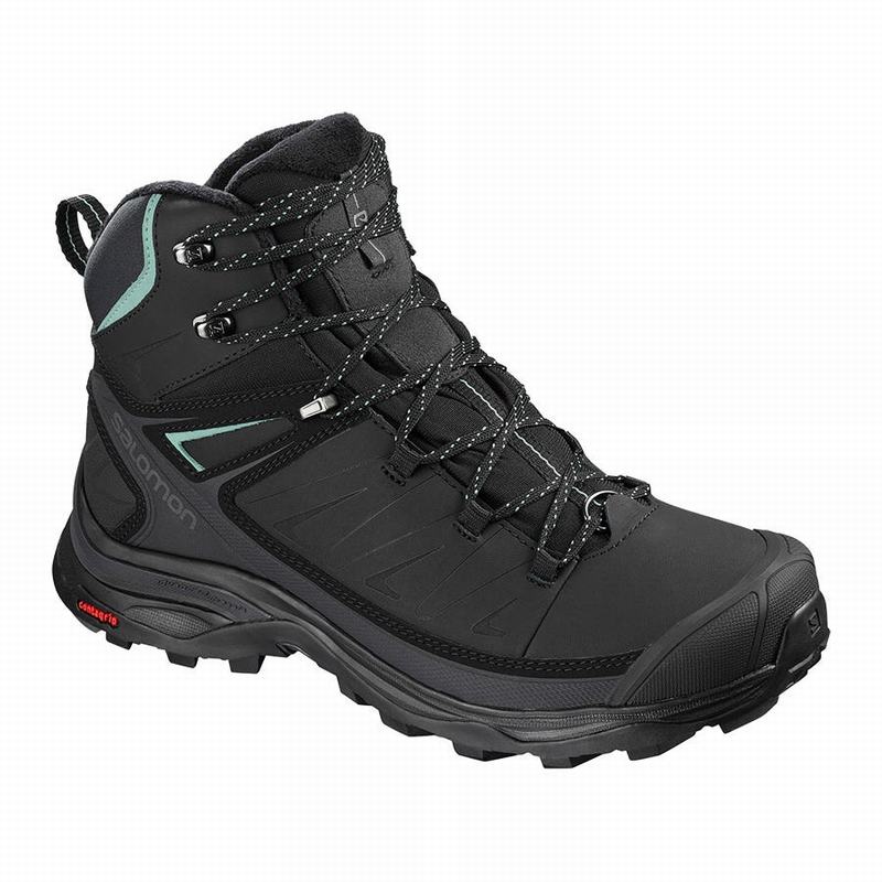 Salomon Singapore Womens Winter Boots - X ULTRA MID CS WP W Black | 48053-ZGCB